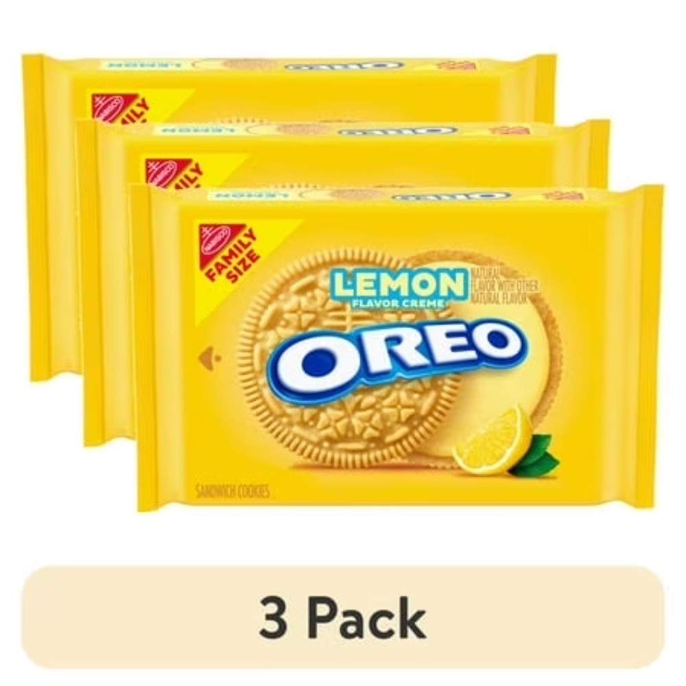 Lemon Creme Sandwich Cookies Family Size Pack of 3 Large 18.71 oz