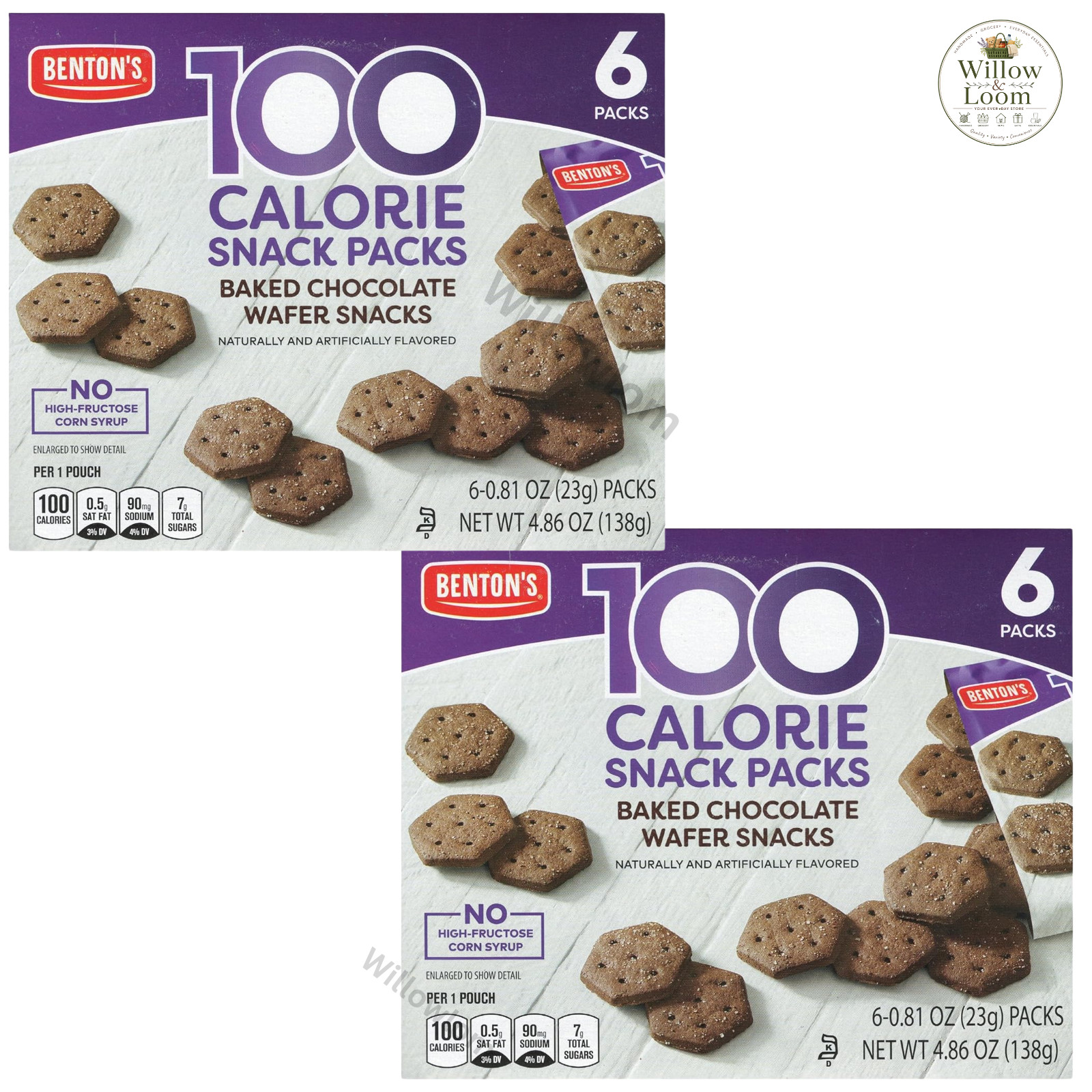 2-Pack Benton’s 100 Calorie Snack Packs Baked Chocolate Chip Snacks 6pk 4.86oz