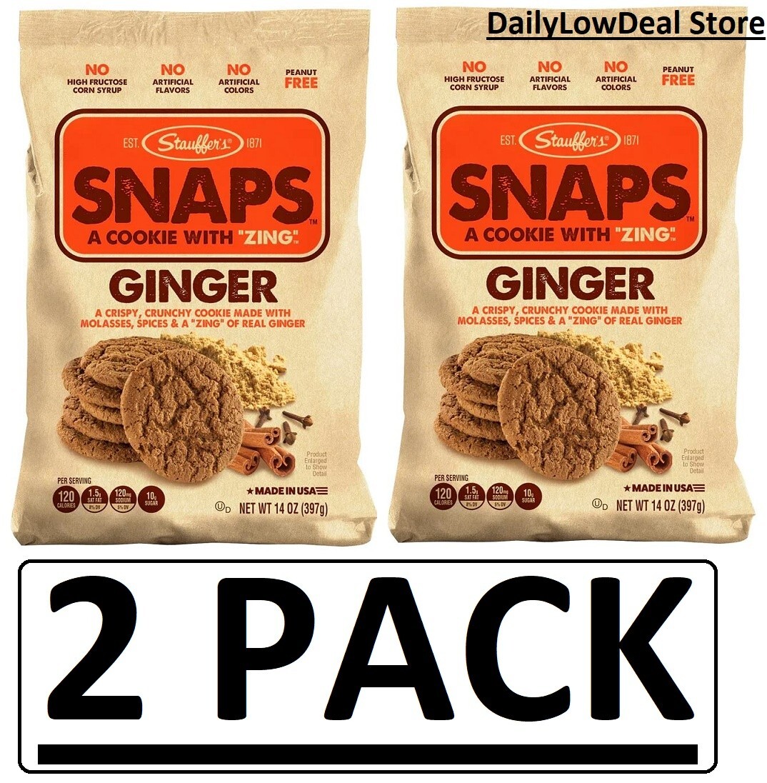 2 PACK – Stauffer’s Original Recipe Ginger Snaps Cookies 14 oz (Total 28 oz)